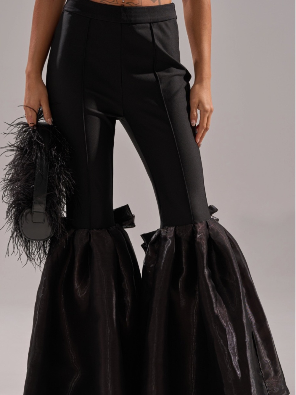 LILY TROUSER WITH BOW IN BLACK